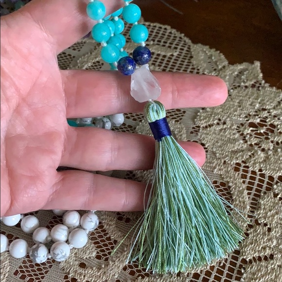 Mala knotted 108 stone prayer beads. Howlite - Picture 4 of 6